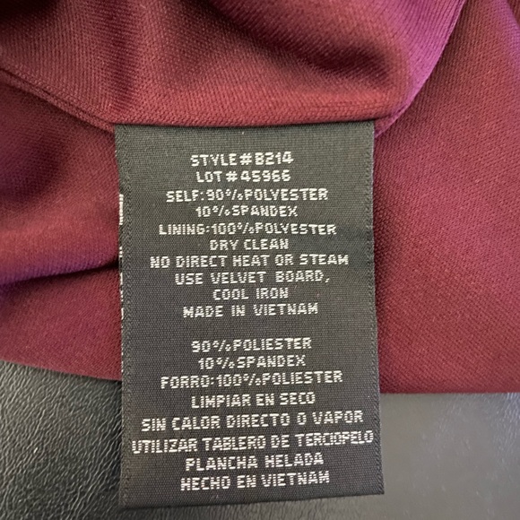 NWT Betsy & Adam Velvet Cape Midi Dress Burgundy Color Size 6 - Picture 11 of 12